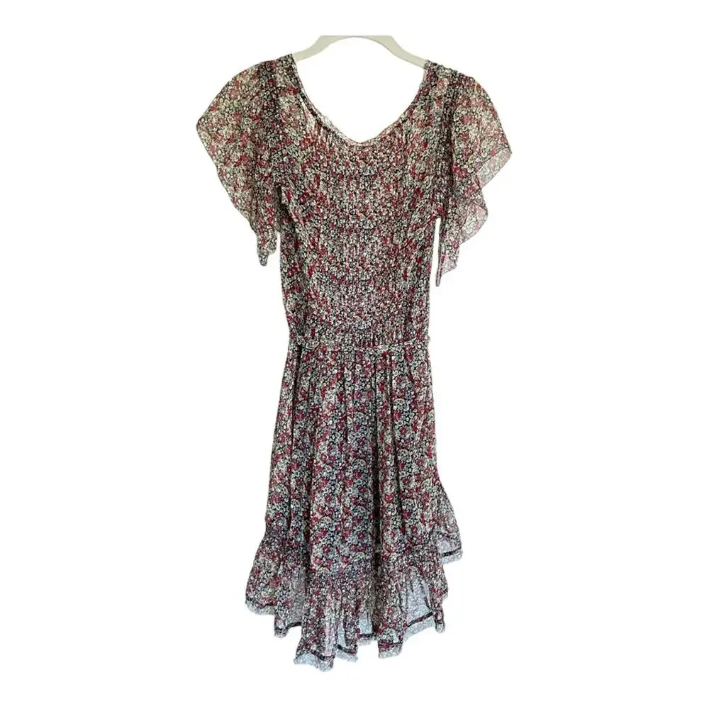 Juicy Couture Silk Felicity Floral Mini Dress in Cherry Size 0 NWT